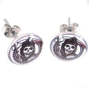 ⭐️3/$21 Grim Reaper Stainless Steel Stud Earrings